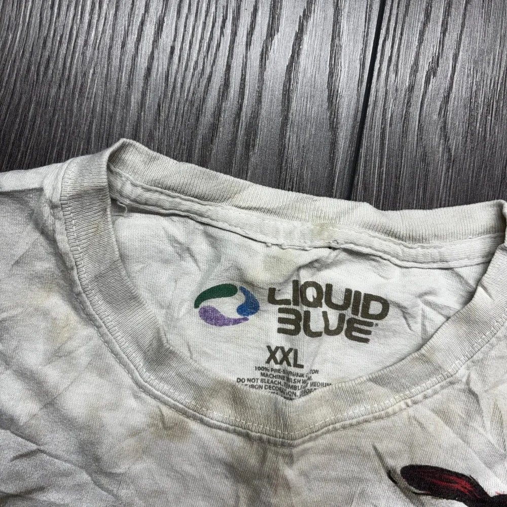 Liquid Blue Cleveland Indians Chief Wahoo Baseball Shirt XXL White Tie Dye 2014 - Picture 4 of 8